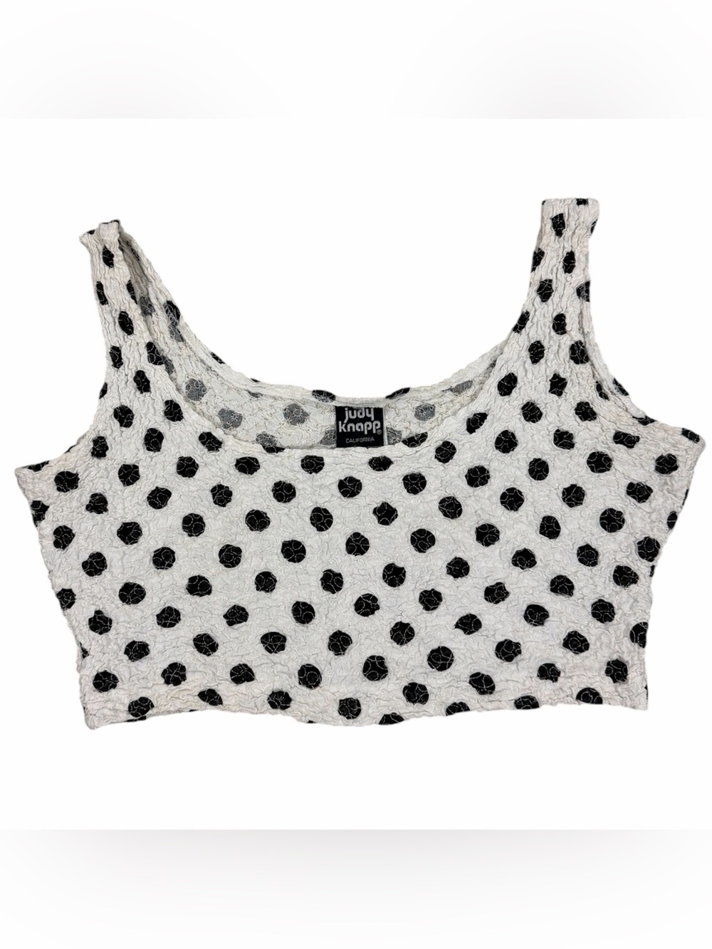 Vintage 80’s Judy Knapp Polka Dot Textured Crop Top